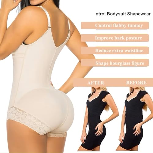MMOOUP Shapewear for Women Full Tummy Control Fajas Colombianas Body Shaper Post Surgery Compression Garment Waist Trainer Bodysuits