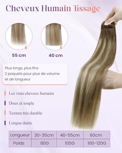 Tissage cheveux naturel double trame sans démarcation 50cm - 2