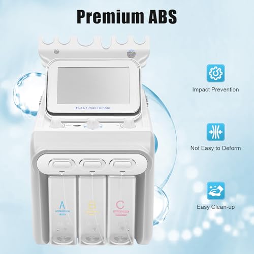 Bacocoo 6-in-1 Hydrogen Oxygen Facial Machine, Professional Blackhead Removal, Deep Cleansing & Hydration, Whitening Skin Care Device, SPA Beauty Tool with 6 Pro Heads. (110V 80W, White) - Image 5