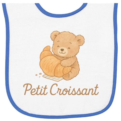 inktastic Adorable Teddy Bear Petit Croissant French Baby Terry Cloth Bib