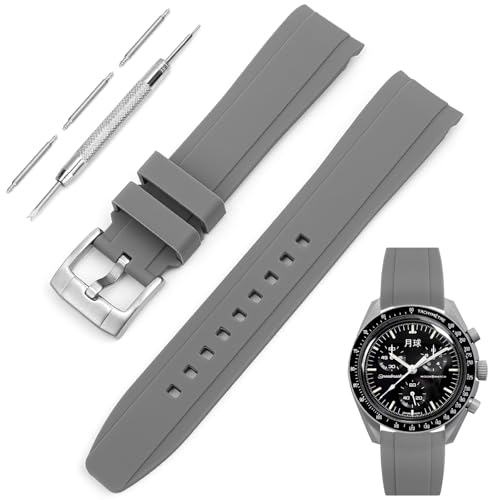 [TeamSky] 腕時計バンド 時計ストラップ Omega X Swatch Speedmaster MoonSwatchに対応 20mm 幅 時計用 シリコンベルト オメガ×スウォッチの共作「スピードマスター ムーンスウォッチ」互換 腕時計ベルト 尾錠 バックル・バネ棒・H型ドライバー付き