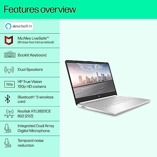Image of HP Laptop 14s, 12th Gen Intel Core i5-1240P, 14-inch (35.6 cm), FHD, 8GB DDR4, 512GB SSD, Intel Iris Xe Graphics, Backlit KB, Thin & Light, Dual Speakers (Win 11, MSO 2021, Silver, 1.46 kg), dq5007TU
