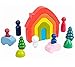 Set di giocattoli impilabili arcobaleno in legno, blocchi di costruzione in legno Puzzle di nidificazione Impilatore arcobaleno in legno Forma di colore corrispondente apprendimento educativo Giocatt