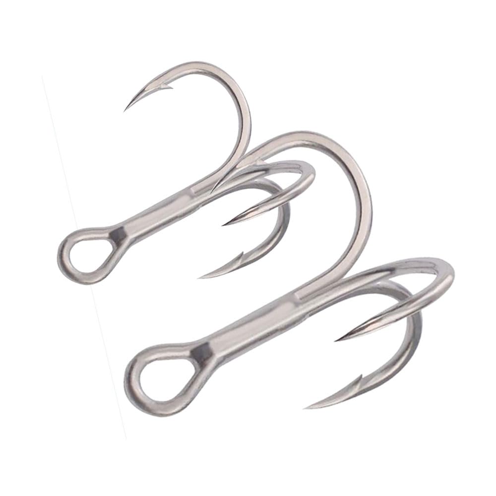100 Uds anzuelos triples 4X Anzuelo de Pesca Fuerte Brabed Sharp Triple mar anzuelos de Pesca anzuelos de Asistencia