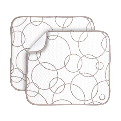 Image of Ubbi Taupe Microfiber Dish Drying Mat, Baby Bottle Drying Mat, Kitchen Counter Dish Mat, Pack of 2