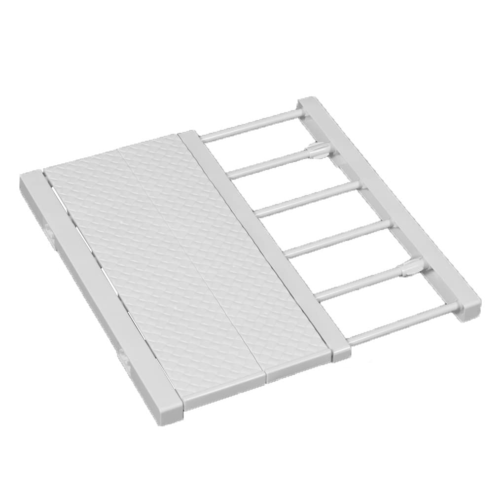 LIYIVNAA Extendable Closet Shelf Tension Rod Adjustable Clothes Hanger DIY Cabinet Storage Holder Wardrobe Organizer Dividers Shoe Rack 16.54'' Width