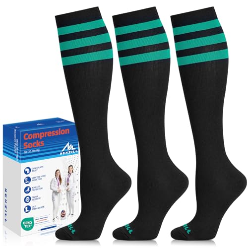 Image of NEWZILL Medical Compression Socks for Women & Men, 20-30 mmHg Knee-High Support for Circulation, All-Day Comfort for Work Travel Running Cycling and Fitness