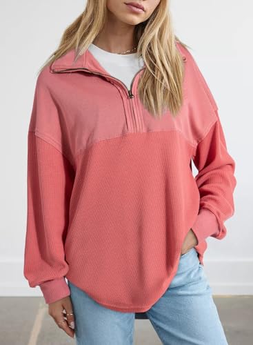 Image of SHEWIN Women Fall Sweatshirt Casual Half Zip Pullover Fall Top 2026 Clothes
