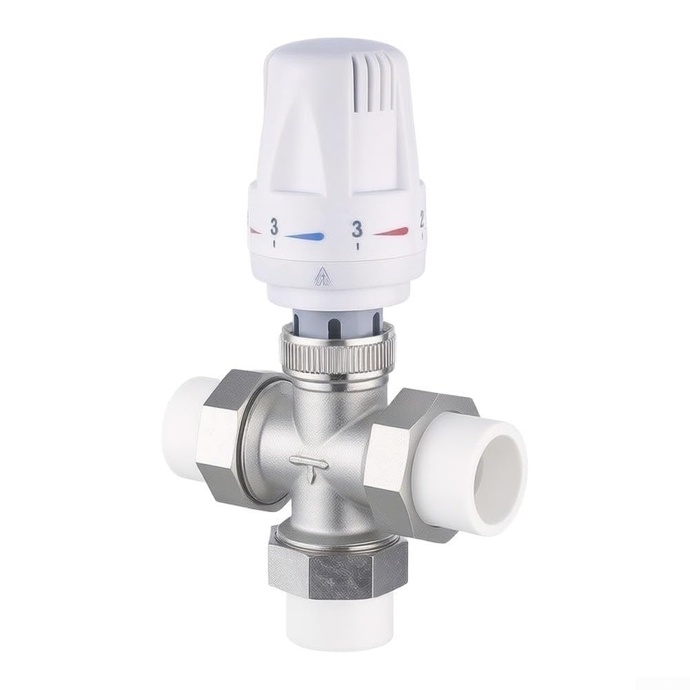 Válvula Termostática de Radiador 3 Vías para latón Control Temperatura Agua Para Calefacción Hogar 12x8x5cm(DN25)