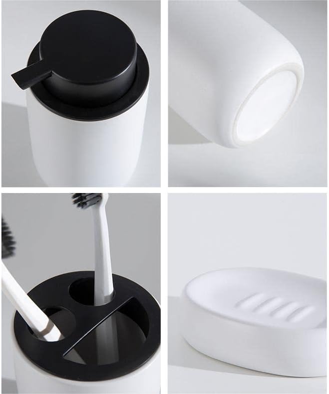 Miniatura 4 de Soporte de cerámica para cepillos de dientes, taza de cepillado de dientes para baño, organizador de pasta de dientes de vaso pequeño, soporte