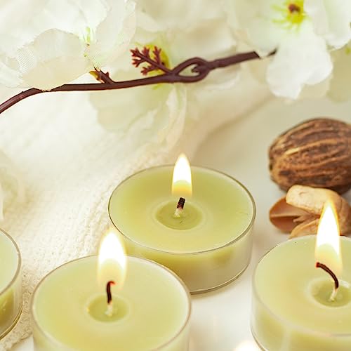 Image of AuraDecor Scented Soy Wax Acrylic Tealight Candle, Organic Luxury Aroma, Aromatic /Aromatherapy Candle || Long Lasting Burning Time (Pack of 1, Lime Basil & Mandari)