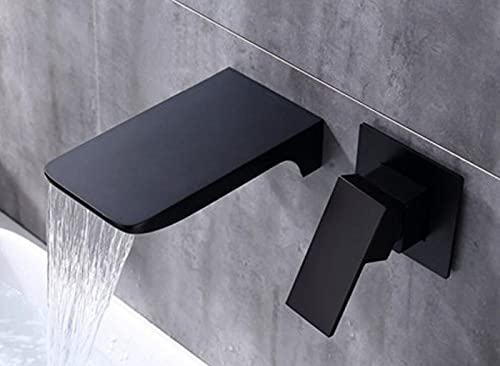 Robinet de lavabo noir cascade pour créer une salle de bain moderne style spa