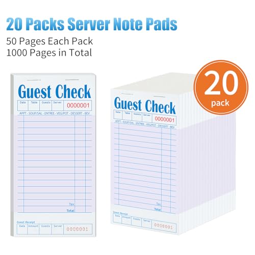 Bloc-notes de serveur pour restaurants et grands événements - Carnet de chèques d'invité - 3