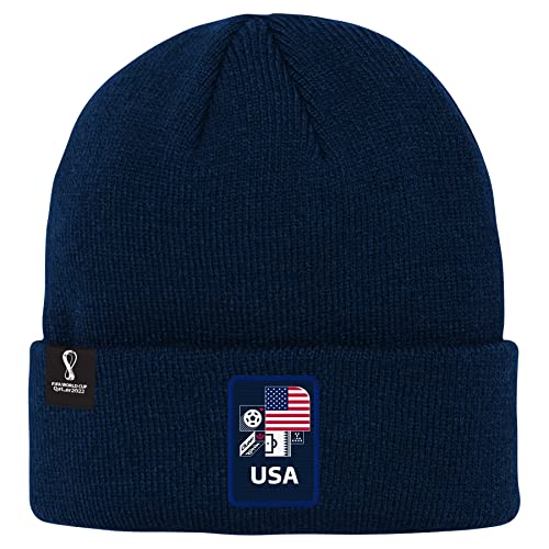 Outerstuff Youth & Kids FIFA World Cup Country Core Rib Knit Beanie Hat, Navy, Youth One Size