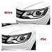 Car Front Headlight Lamp Eyebrow Eyelid Trim Cover Compatible With VW Tiguan MK1 2011 2012 2013 2014 Exterior Modification(Gloss black)