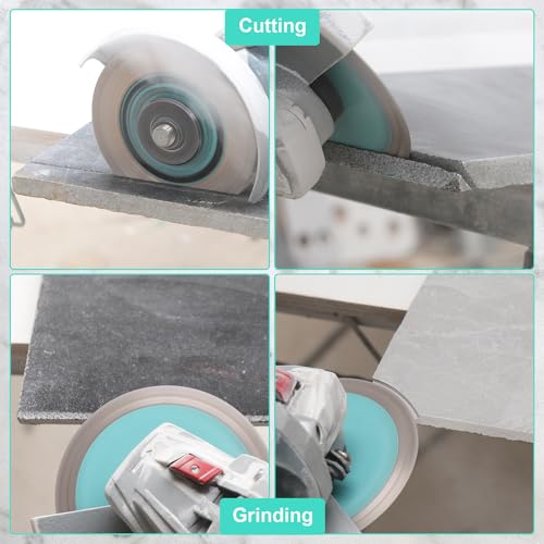 Image of Tile Blade 4 inch /100mm 2pcs - Diamond Saw Blade for Cutting and Grinding Granite Marble Ceramic Porcelain Tile,Arbor 7 /8 inch-5 /8 inch