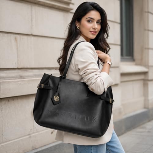 Image of Carrylux Women's Soft PU Tote Bag | Large Single Compartment Shoulder Handbag with Adjustable Strap | Office, College & Casual