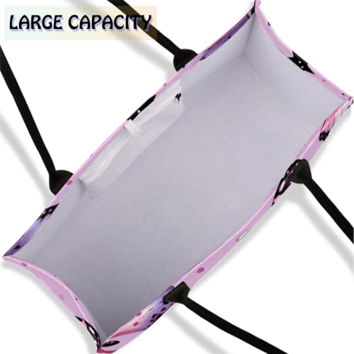 Purple Butterfly Black Star Tote Bag for Women Large Beach Bag Reusable Tote Bags for Work Travel Beach Shopping 7