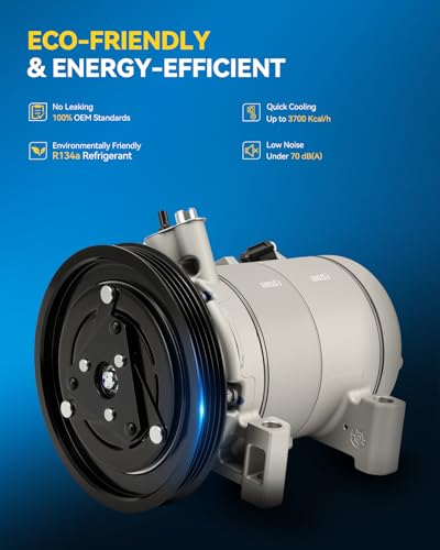 Image of PHILTOP 7511659 Air Conditioner AC Compressor with Clutch for Nissan Xterra 2000-2004 3.3L,Frontier 1999-2004 3.3L