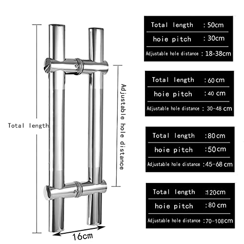 Poignée de porte de douche en acier inoxydable avec entraxe variable