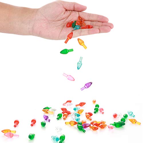 Wang Jess 50 Pieces Ceramic Christmas Tree Replacement Lights, Medium Plastic Twist Light Ornaments,Replacement Bulbs For Ceramic Christmas Tree Accessories,Multi Colors, 191107Qy04[17] #TOP6