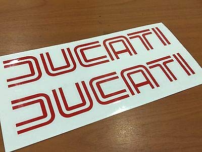 ISEE 360® Ducati Stickers for Bike Stem Back Helmet Bansky Style Vinyl Red Decals Cms Pack of 2 (22.86 X 2.54 Cms)