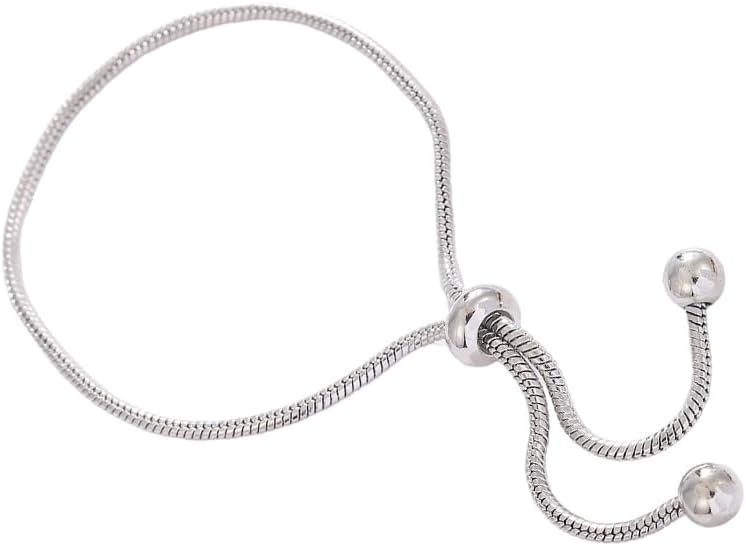 Adjustable Snake Chain Bracelet With Smooth Beads Flexible Sliding Closure Full of durability Copper Jewelry For Women