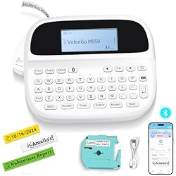 VolenGo Label Maker Machine with-Tape, Rechargeable Backlit Bluetooth Labelmaker, Replacement for Ptouch Label Maker Machine, M950 12mm Inkless Label Printer, Teacher School Office Supplies