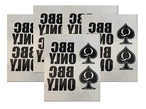 BBC ONLY, Queen of Spades Temporary Tattoos – 5 Sheet Adult Lifestyle Tattoo Pack – Water Resistant, Roleplay & QoS Fetish