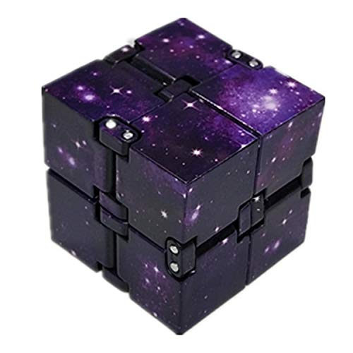 EVERMARKET Infinity Fidget Cube for Kids and Adults, Stress and Anxiety Relief Cool Hand Mini Kill Time Toys Infinite Cube for Add, ADHD (Purple Galaxy Space)