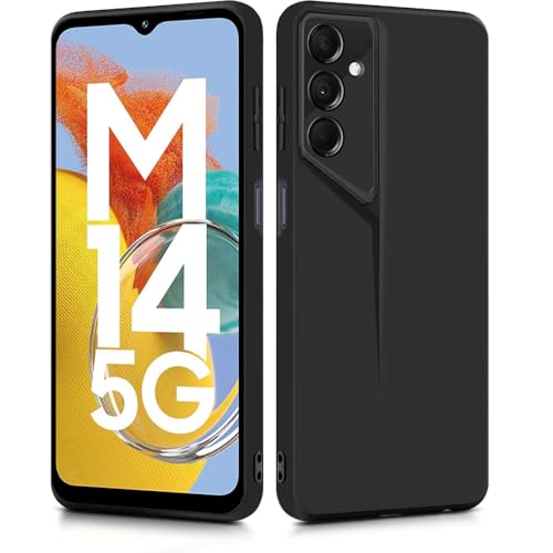 Image of WOW IMAGINE Slim Back Cover for Samsung Galaxy M14 5G | Blade Series Ultra Thin Case with Lightweight Design | Camera Protection | Soft Matte Silicone Flexible Mobile Case - Black