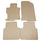 FREEMOTOR802 Compatible With 2008-2012 Honda Accord Floor Mats Beige Nylon Car Floor Carpets 4-pc Set