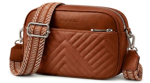 Image of Vantamo Premium Quilted Crossbody Bags for Women with Anti-Pickpocket Clip, Vegan Leather Handbags, Travel Purses for Women
