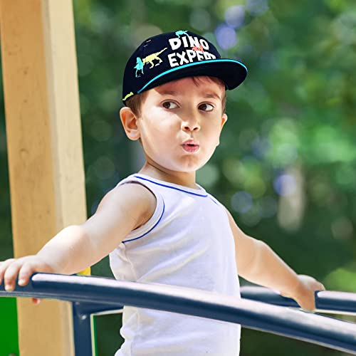 Image of Boys Baseball Hat Toddler Trucker Hat Adjustable Snapback Sun Hat Baseball Cap for Toddler Kids Boys 1-8 Years(Print Dino,50cm)