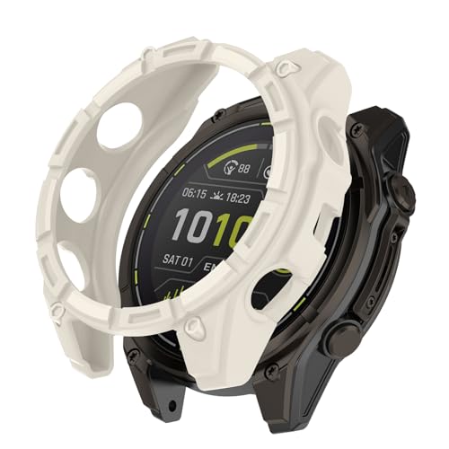 For Garmin Enduro 3 �P�[�X �V���R���� �J�o�[ YANMONGI �ی�P�[�X �ϏՌ� �S�ʕی� �Ռ��z�� �ȈՒ��E �y�� ���ϋv �ی�J�o�[ Garmin Enduro 3 �Ή�(�z���C�g�j