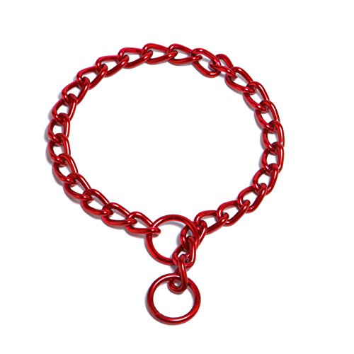Platinum Pets 4mm Coated Chain Dog Collar 20-Inch, Candy Apple Red