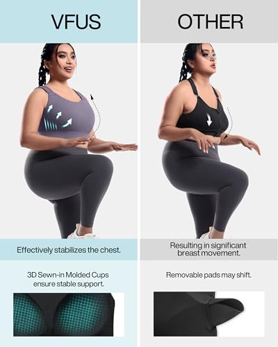 Adjustable High Impact Sports Bras Molded Cup Plus Size Bra for Large Bust Women Running Workout Gym Fitness3