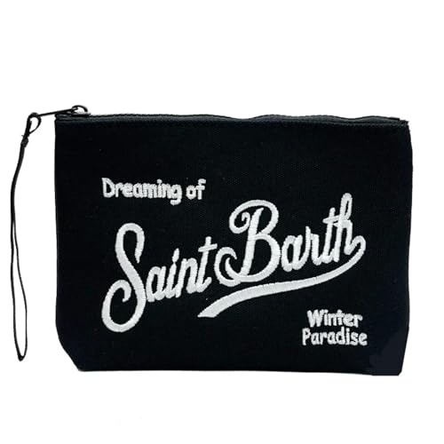 Saint Barth Pochette con Polsino, Fantasia Leopardata, Cerniera, Tema Winter