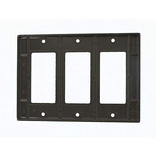 Image of Leviton 3-Gang Decora /GFCI Device Decora Wallplate, Standard Size, Thermoset, Device Mount, 80411, Brown