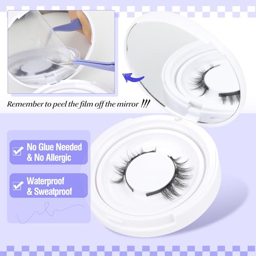 ALICE Magnetic Eyelashes without Eyeliner Natural Reusable Magnetic Lashes Kit with Applicator Anime No Glue Needed Lashes 1 Pairs Manga Magnetic Eyelashes Kit - Thumbnail 2