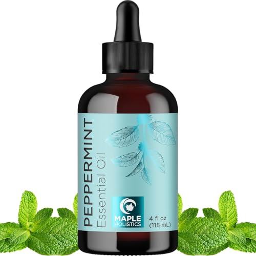 Image of Peppermint Essential Oil for Diffuser Aromatherapy - 100% Pure Peppermint Oil for Hair Skin and Nails Plus Undiluted Refreshing Aromatherapy Essential Oil for Diffusers Baths and Topical Uses 4oz