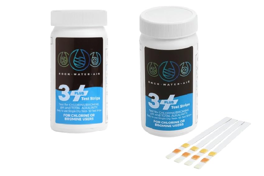 2 x RWA Hot Tub Test Strips Spa & Pool Water Testing Kit, 3-Way for Chlorine, Bromine, pH & Total Alkalinity test 50 Dips