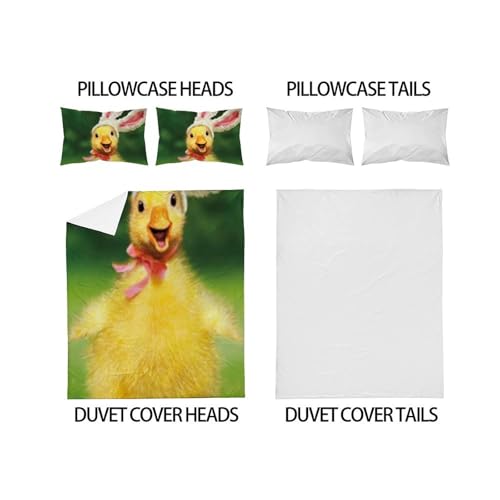 Housse de couette King animaux en microfibre douce à motif imprimé 3D