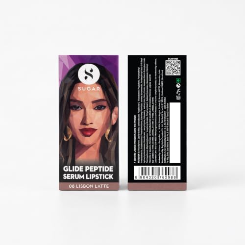 Image of SUGAR Glide Peptide Serum Lipstick 08 Lisbon Latte