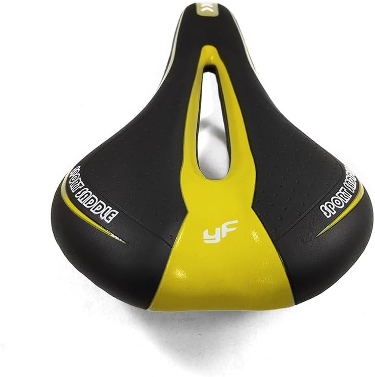 Bike Seat Fahrradsattel Gelb mit Ergonomisch Gel Komfort Bequemer Fahrrad Sattel für Mountain Bike MTB BMX Scooter Road Cruiser Urban City Bike Dreirad Rad Stuhl Sport & Freizeit