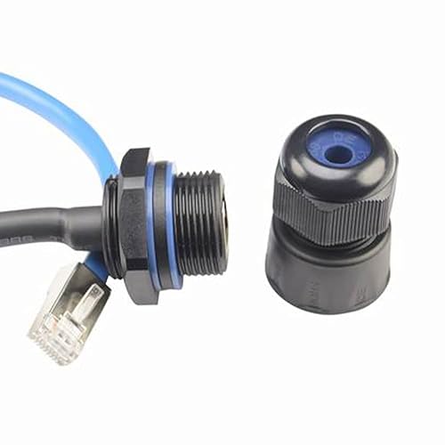 Miniatura 4 de 2 piezas de montaje en panel RJ45 conector impermeable M25 Cat55e6 Ethernet LAN Cable acoplador con escudo Cat6 cable de red LAN al aire libre