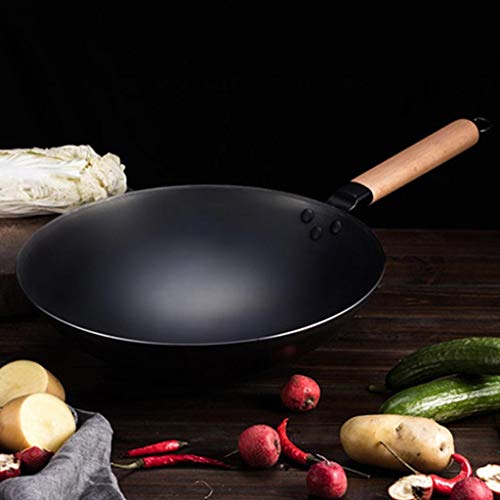 Wok tradicional de acero aleado con mango desmontable miniatura 6