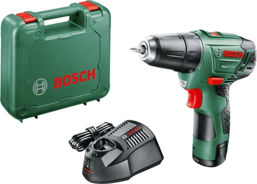 Bosch DIY Akku-Bohrschrauber EasyDrill 12-2, Akku, Ladegerät, Doppelschrauberbit, Koffer (12 V, 2,5 Ah, 20 mm Bohr-Ø in Holz)