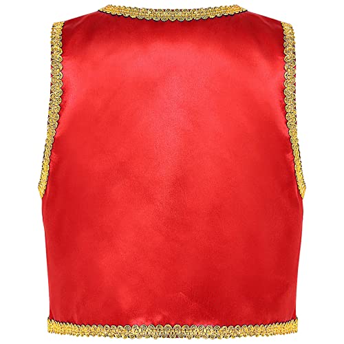 Hularka Kids Boys Arabian Desert Prince Vest Open Front Golden Dressy Waistcoat Carnival Halloween Fancy Outfits2