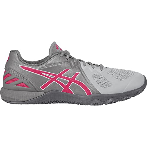 ASICS Women's Conviction X Cross-Trainer Shoe, Aluminum/Diva Pink/Glacier Grey, 6 M US